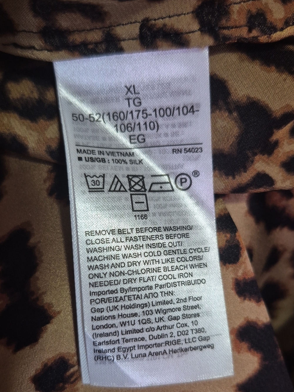100% Silk Banana Republic XL plus Leopard L'AGENCE Long Sleeve MAXI SHIRT DRESS - Picture 3 of 4